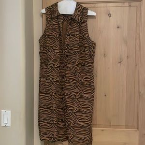 All cotton anthro animal print dress size 10